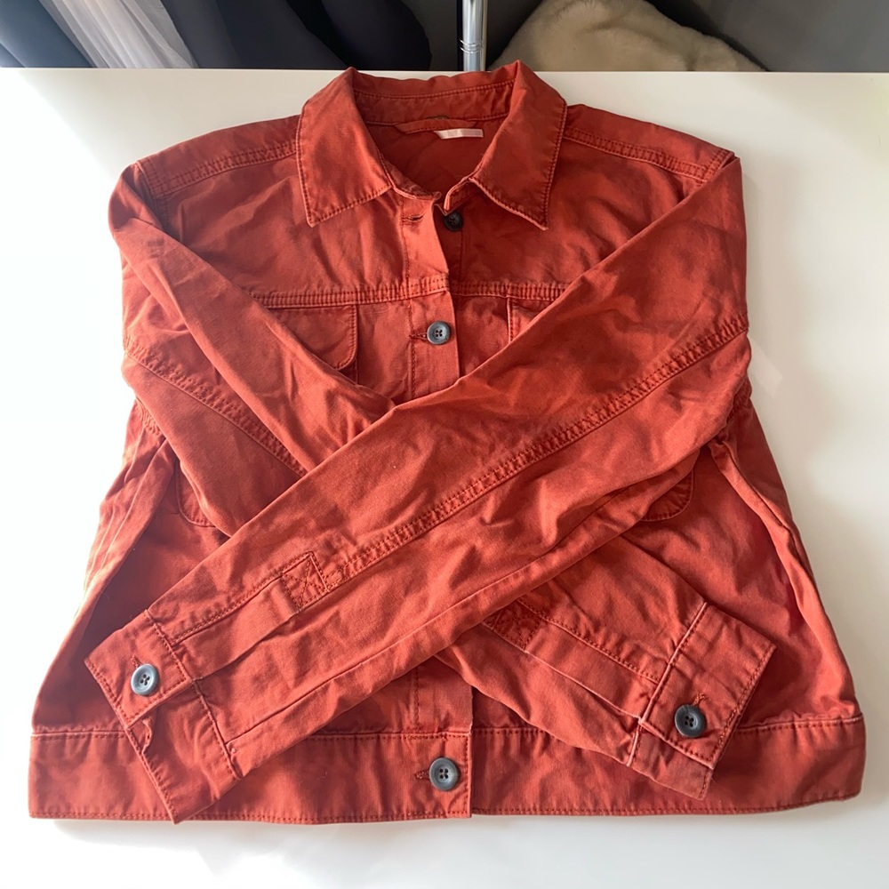 Orange jean jacket